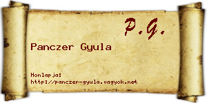 Panczer Gyula névjegykártya